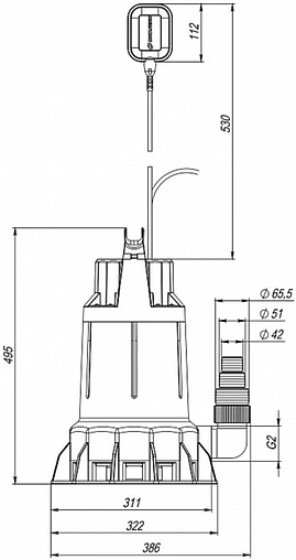 Насос дренажный Q=33м³/ч H=14м Джилекс Дренажник 550/14 5151