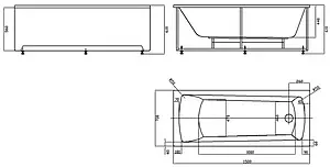 Ванна акриловая Aquatek Либра New 150x70 R с фронтальной панелью, с каркасом (разборный) LIB150N-0000009, 2