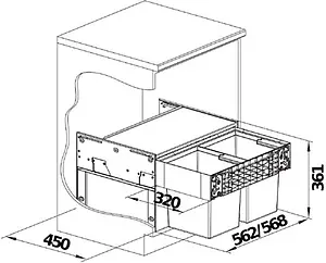 Мусорная система Blanco Select II Compact 60/2 526207 Мусорная система Blanco Select II Compact 60/2 526207, 2