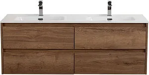 Тумба-умывальник подвесная BelBagno KRAFT 140 Rovere Tabacco KRAFT-1400-4C-SO-2-RT+BB1400-2-ETL Тумба-умывальник подвесная BelBagno KRAFT 140 Rovere Tabacco KRAFT-1400-4C-SO-2-RT+BB1400-2-ETL, 1