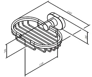 Мыльница Am.Pm Sense L хром A7434600 Мыльница Am.Pm Sense L хром A7434600, 2