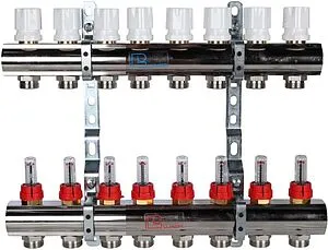 Группа коллекторная с расходомерами 8 отводов 1&quot;в/в x ¾&quot;ек Luxor CD 473M/8 15652708MN, 1