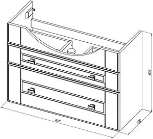 Тумба-умывальник подвесная Aquanet Рондо 85 белый глянец 00304289+00183871, 2