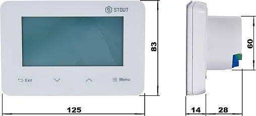 Проводной комнатный двухпозиционный регулятор котла Stout ST-293v3 белый STE-0101-029331