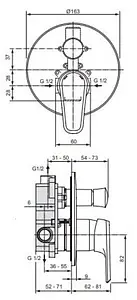 Смеситель для ванны скрытого монтажа Vidima Balance хром A6997AA Смеситель для ванны скрытого монтажа Vidima Balance хром A6997AA, 2