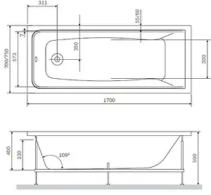 Ванна акриловая Am.Pm Gem 170x75 W90A-170-075W-A Ванна акриловая Am.Pm Gem 170x75 W90A-170-075W-A, 2