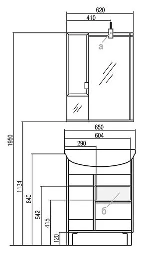 Шкаф-зеркало Aquaton Альтаир 65 R белый 1A100002AR01R