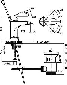 Смеситель для биде Cezares Laconico хром LACONICO-BS-01 Смеситель для биде Cezares Laconico хром LACONICO-BS-01, 2