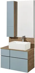 Тумба-умывальник подвесная Aquaton Мишель 80 фьорд/дуб рустикальный 1A2568K3MIDR0, 5