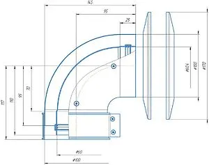 Колено стартовое коаксиальное Ø 60/100мм (алюм.) Krats K-01V, 2