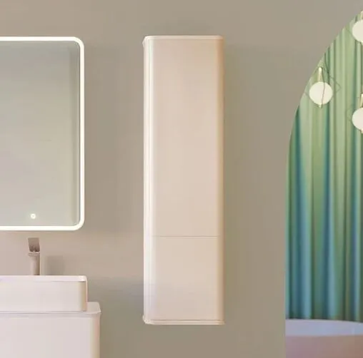 Шкаф-пенал подвесной Jorno Pastel 35 белый жемчуг Pas.04.125/P/W