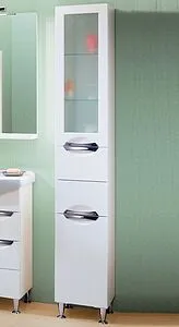 Шкаф-пенал напольный с бельевой корзиной Aqwella Line 30 R белый Li.05.03, 3