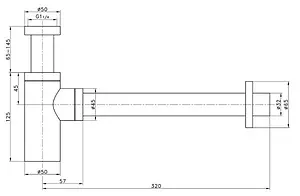 Сифон бутылочный для раковины Villeroy&Boch Universal хром TVC00000400061 Сифон бутылочный для раковины Villeroy&Boch Universal хром TVC00000400061, 2