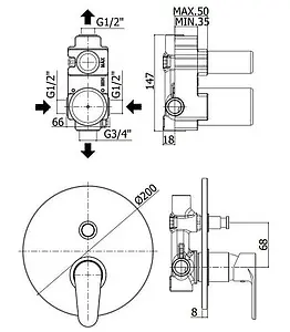 Смеситель для ванны скрытого монтажа Paffoni Green хром GR015CR, 2