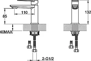 Смеситель для раковины BelBagno Carin хром CAR-LVM-CRM Смеситель для раковины BelBagno Carin хром CAR-LVM-CRM, 2