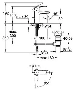 Смеситель для раковины Grohe Eurostyle Cosmopolitan хром 2338720E, 2