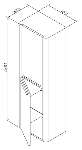 Шкаф-пенал подвесной Am.Pm Awe 45 L венге фактурный M15CHL0452VF