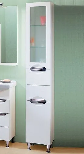 Шкаф-пенал напольный с бельевой корзиной Aqwella Line 30 R белый Li.05.03