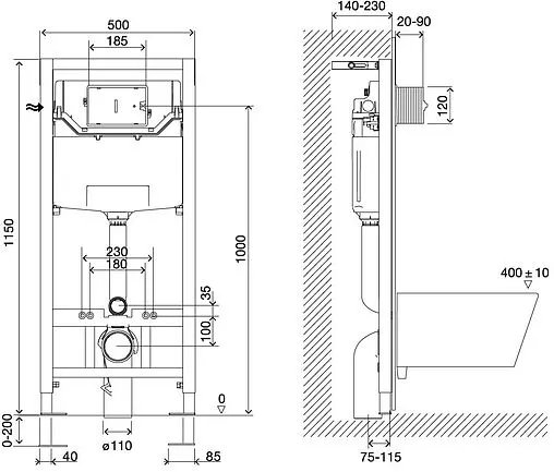 Инсталляция для подвесного унитаза Lemark Peneda Expert 9812002
