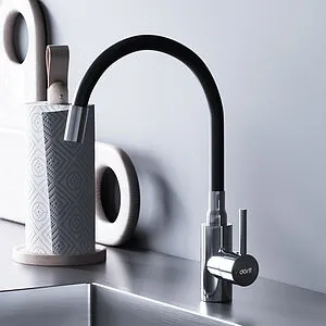 Смеситель для кухни с гибким изливом Dorff Logic хром/чёрный D3007622, 5