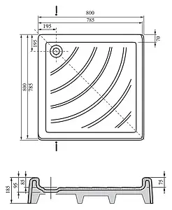 Поддон для душа Ravak Angela-80 PU A004401120, 3