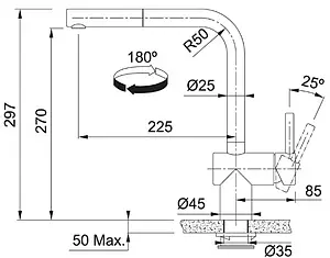 Смеситель для кухни с выдвижным изливом Franke Atlas Neo Sensor хром 115.0625.523 Смеситель для кухни с выдвижным изливом Franke Atlas Neo Sensor хром 115.0625.523, 2