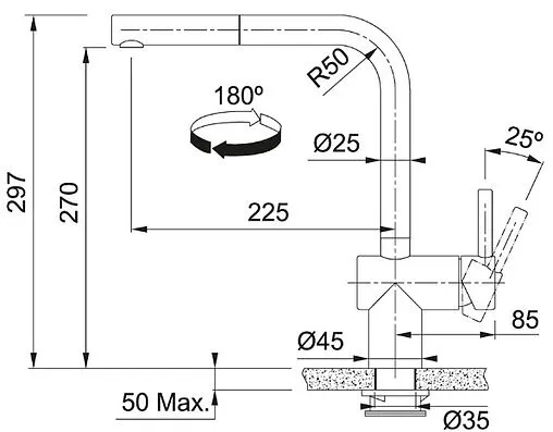 Смеситель для кухни с выдвижным изливом Franke Atlas Neo Sensor чёрный 115.0625.527