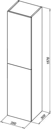 Шкаф-пенал подвесной Aquanet Алвита New 35 дуб веллингтон 00277561