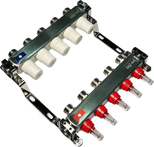 Группа коллекторная с расходомерами 5 отводов 1&quot;в/в x ¾&quot;ек Uni-fitt OPTIMAL 450B4305.RU