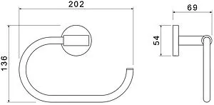 Полотенцедержатель Aquatek Оберон хром AQ4221CR Полотенцедержатель Aquatek Оберон хром AQ4221CR, 2