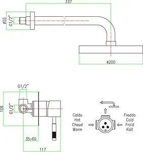 Душевая система со смесителем для душа Fiore Xenon хром 44CR7513 Душевая система со смесителем для душа Fiore Xenon хром 44CR7513, 2