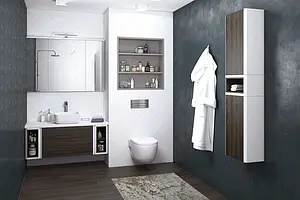 Тумба-умывальник подвесная Aquaton Брук 100 (20+60+20) дуб феррара/белый, 5