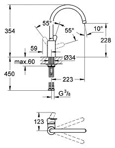 Смеситель для кухни Grohe Eurostyle Cosmopolitan хром 33975002, 2