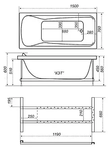 Ванна акриловая Triton Кэт 150x70 Н0000000197 Ванна акриловая Triton Кэт 150x70 Н0000000197, 2