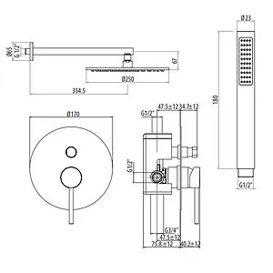 Душевая система со смесителем для душа Gattoni Circle One хром 9090/PDC0 Душевая система со смесителем для душа Gattoni Circle One хром 9090/PDC0, 2
