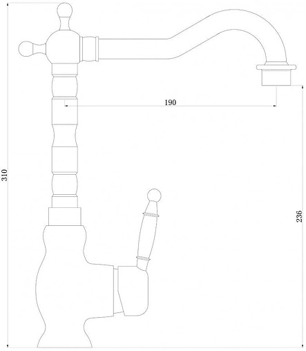 Смеситель для кухни Swedbe Selene бронза 7143