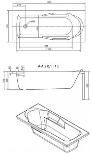 Ванна акриловая Cersanit Santana 160x70 63324 Ванна акриловая Cersanit Santana 160x70 63324, 2