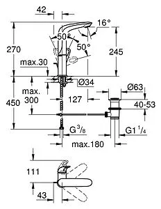Смеситель для раковины Grohe Eurostyle New белый 23569LS3 Смеситель для раковины Grohe Eurostyle New белый 23569LS3, 2