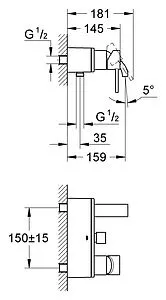 Смеситель для ванны Grohe Allure хром 32826000 Смеситель для ванны Grohe Allure хром 32826000, 2