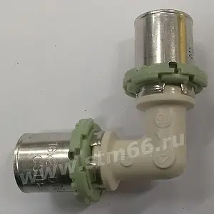 Уголок пресс соединительный 16мм Comap SkinPress PPSU P090L16 Уголок пресс соединительный 16мм Comap SkinPress PPSU P090L16, 2