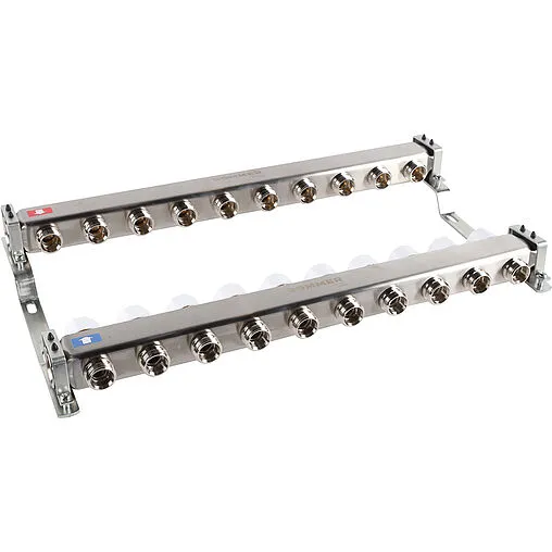 Группа коллекторная без расходомеров 10 отводов 1&quot;в/в x ¾&quot;ек Rommer RMS-3200-000010