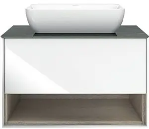 Тумба-умывальник подвесная Kerama Marazzi Plaza Modern 80 белый/дуб орегон PL.M.80.1\WHT+PL.wbi.55.1+ Тумба-умывальник подвесная Kerama Marazzi Plaza Modern 80 белый/дуб орегон PL.M.80.1\WHT+PL.wbi.55.1+, 1