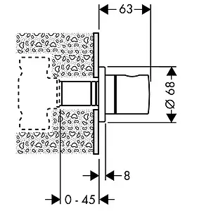 Вентиль запорный Hansgrohe S хром 15972000, 2
