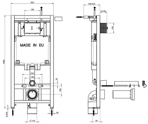 Инсталляция для подвесного унитаза Jacob Delafon E29025-NF