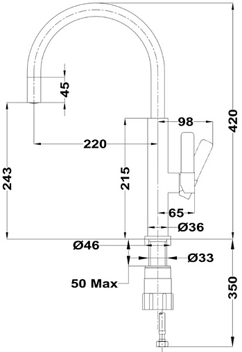 Смеситель для кухни Teka FOT 995 серый камень эмаль/хром 116030046