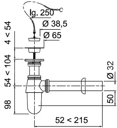 Сифон бутылочный для раковины Wirquin хром SL213 Сифон бутылочный для раковины Wirquin хром SL213