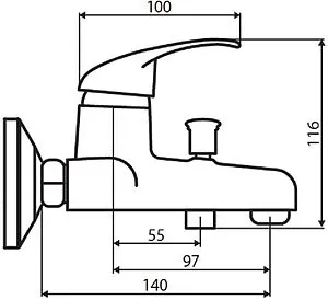 Смеситель для ванны Dorff Comfort хром D8010000 Смеситель для ванны Dorff Comfort хром D8010000, 2