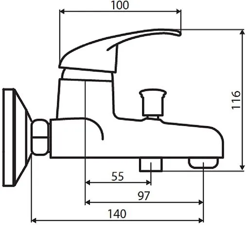Смеситель для ванны Dorff Comfort хром D8010000 Смеситель для ванны Dorff Comfort хром D8010000