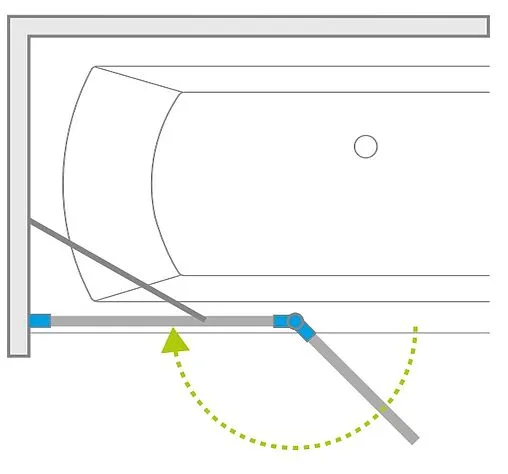 Шторка на ванну 1100мм прозрачное стекло Radaway Euphoria PND 110 L 10008110-01-01L