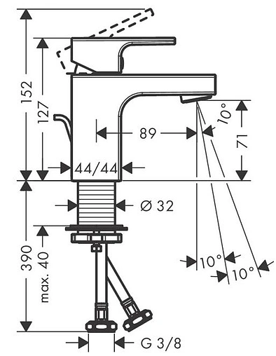 Смеситель для раковины Hansgrohe Vernis Shape 70 хром 71566000